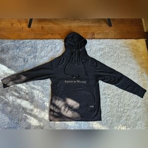 Raised by Wolves Black heavy weight hoodie with 3m logo